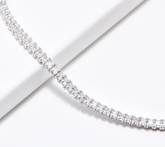 Diamonique Princess Cut Sterling Silver Tennis Necklace